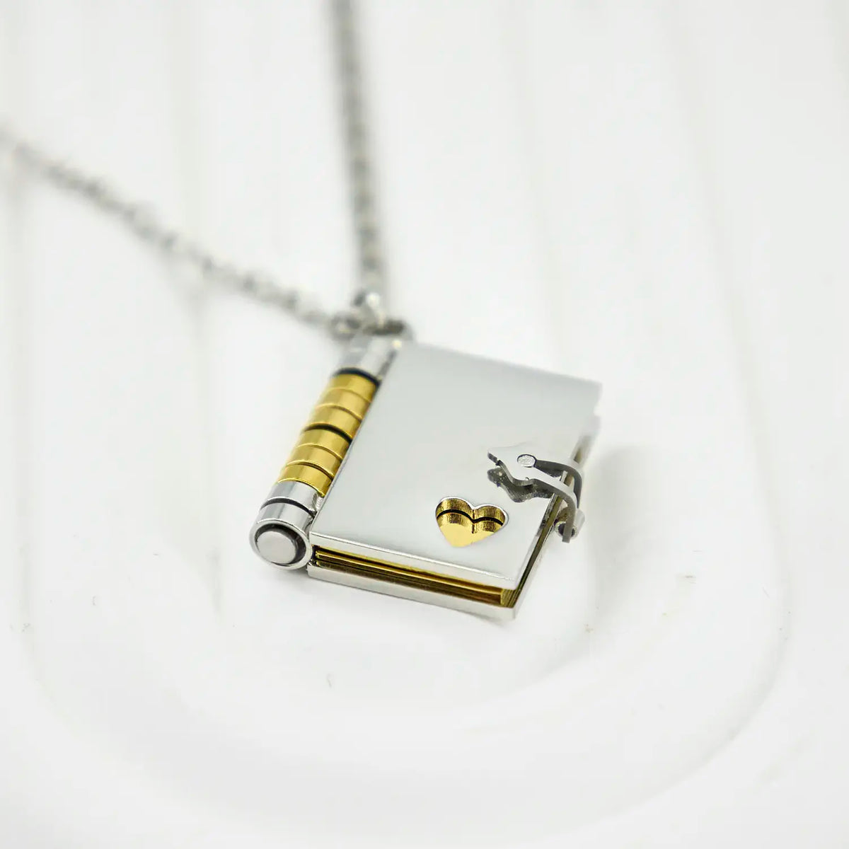 YSHomy 18K Gold-Plated Yellow Book Pendant Necklace with Personalized Text