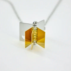 YSHomy 18K Gold-Plated Yellow Book Pendant Necklace with Personalized Text